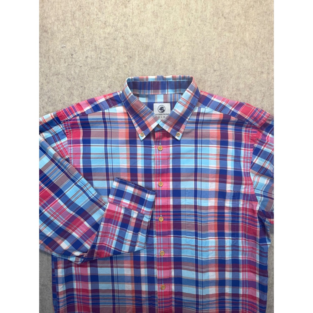 Southern Proper Button Down Shirt Mens‎ M Multicolor Plaid Long Sleeve Cotton
